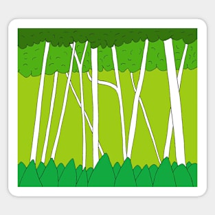 Peaceful Birch Forest Sticker